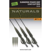 FOX EDGES - NATURALS SUBMERGE POWER GRIP LEAD CLIP LEADERS 30lb 3x