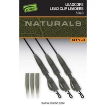 FOX EDGES - NATURALS LEADCORE POWER GRIP LEAD CLIP LEADERS 50lb 3x