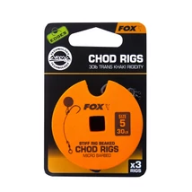 FOX Hotové nadväzce Stiff Chod Rig Standard 3x 30lb size 5