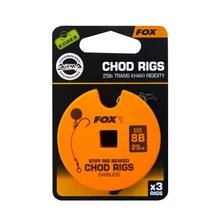 FOX Hotové nadväzce Bez protihrotu Edges Stiff Chod Rig Standard Barbless x3 25lb size 4