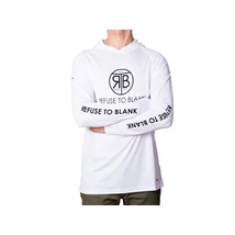 Refuse To Blank Mikina UV Long Sleeve Hoodie UPF 50+ Bright White - S