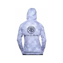 Refuse To Blank Mikina UV Long Sleeve Hoodie UPF 50+ Light Camo Grey - L