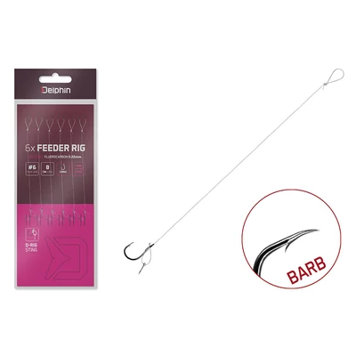 Delphin Nadväzec FLR D-rig 8cm / 0,22mm / BARB #8 / Sting7mm / 6ks