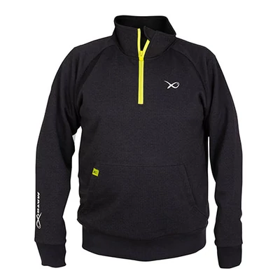 Pulóver Matrix Minimal Black/Marl Quarter Zip Pullover - S