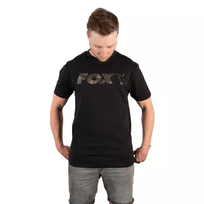 FOX Black/Camo Print T Shirt - 2XL