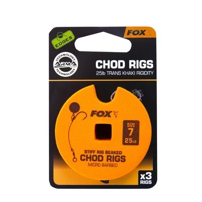 FOX Hotové nadväzce Stiff Chod Rig Standard 3x 25lb size 7