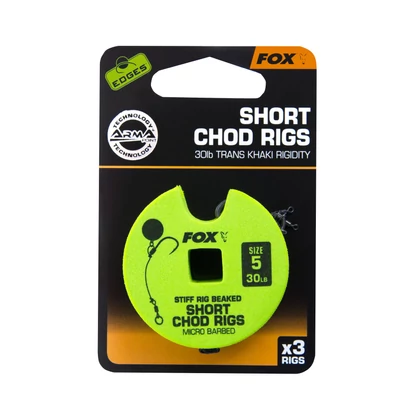 FOX Hotové nadväzce Edges Stiff Chod Rig Short 3x 30lb size 5