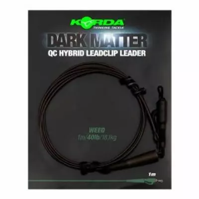 KORDA Dark matter Leader 50cm/40lb  QC Hybrid Clip Weed