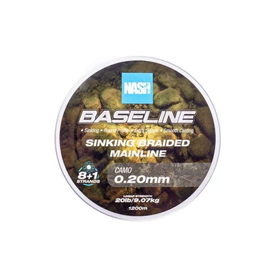 Nash Rybárska Šnúra Baseline Sinking Braid Camo 20lb 0.20mm 1200m