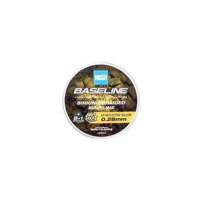 Nash Rybárska Šnúra Baseline Sinking Braid UV Žltá 30lb 0.28mm 1200m