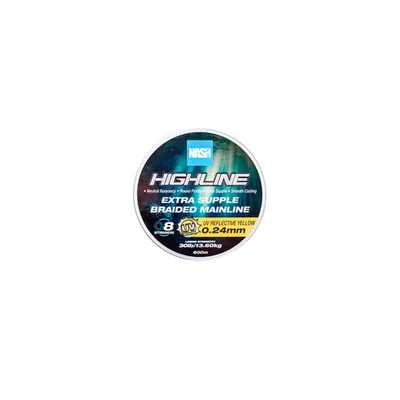 Nash Rybárska Šnúra Highline Floating Braid UV Yellow 30lb 0.24mm 600m