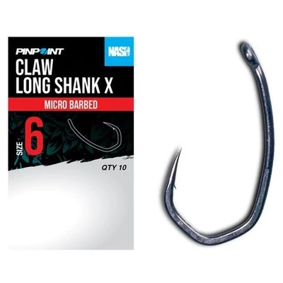 Nash Háčiky Claw Long Shank X Micro Barbed 10 ks - Veľkosť 6