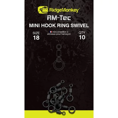 RidgeMonkey: Obratlík RM-Tec Mini Hook Ring Swivel 10ks