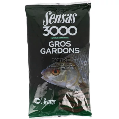 SENSAS KRMIVO 3000 GROS GARDONS BLACK (VELKÁ PLOTICA-ČIERNÉ) 1KG